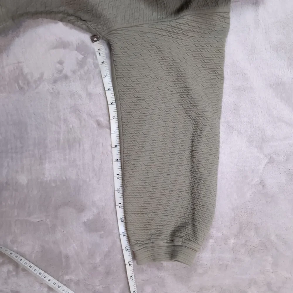 Lululemon‎ Textured Half Zip Pullover Womens Small / XS Green Cinch Hem Cropped